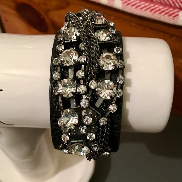 Yik Fung Leather Rhinestone Cuff 😻 - Picture 8 of 8